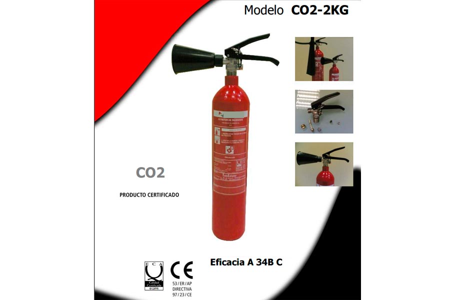 Extintor de 2 kg de CO2 para marina CO2-2KG-M